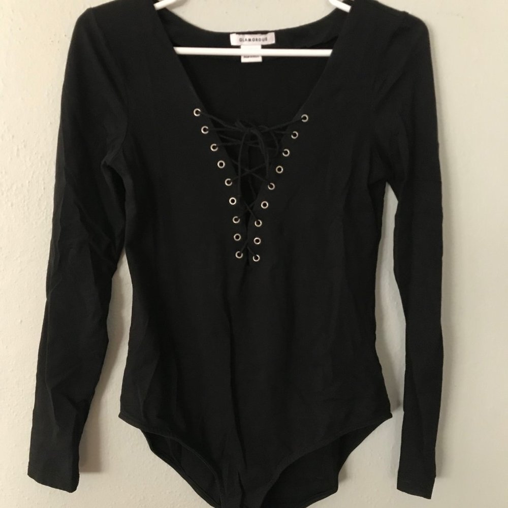 Glamorous tie front bodysuit